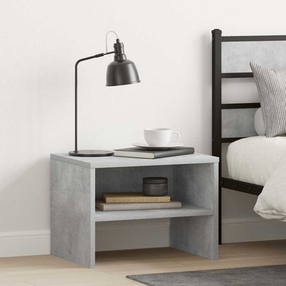 Comodino Grigio Cemento 40x30x30 cm in Legno Multistrato