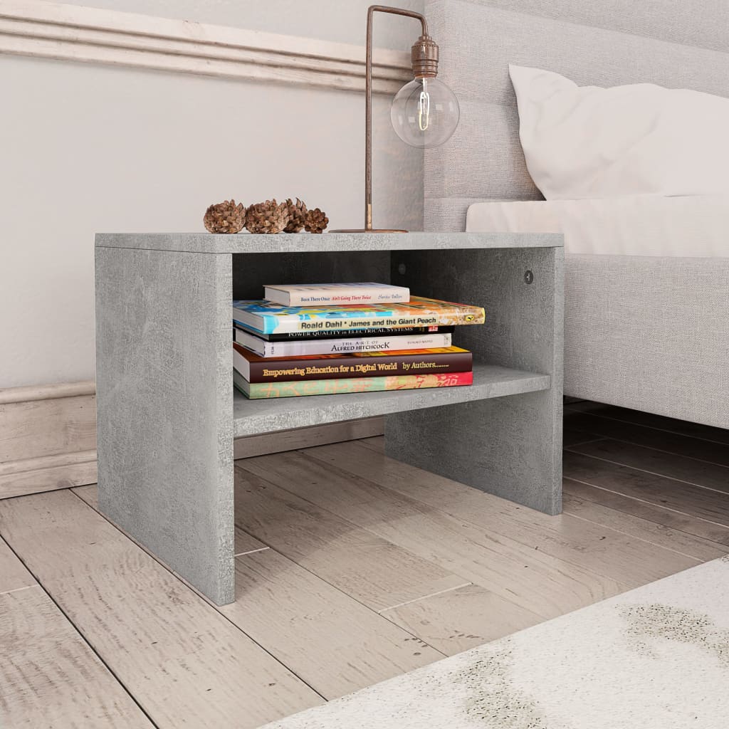 Comodini 2 pz Grigio Cemento 40x30x30 cm in Legno Multistrato - homemem39