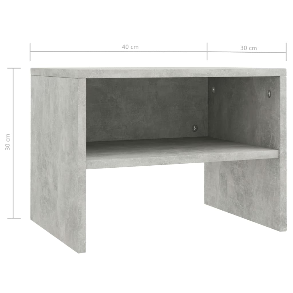 Comodini 2 pz Grigio Cemento 40x30x30 cm in Legno Multistrato - homemem39