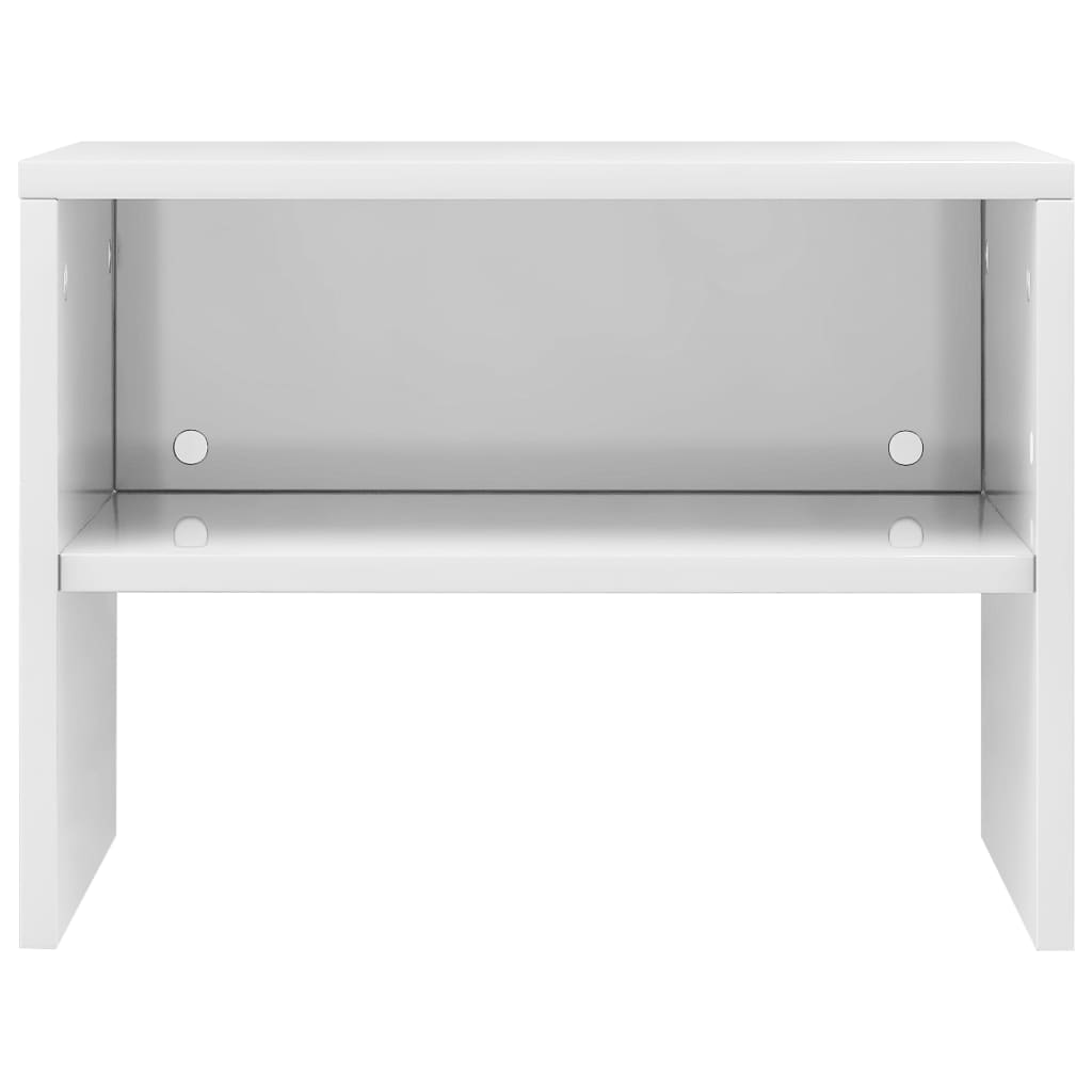 Comodini 2 pz Bianco Lucido 40x30x30 cm in Legno Multistrato