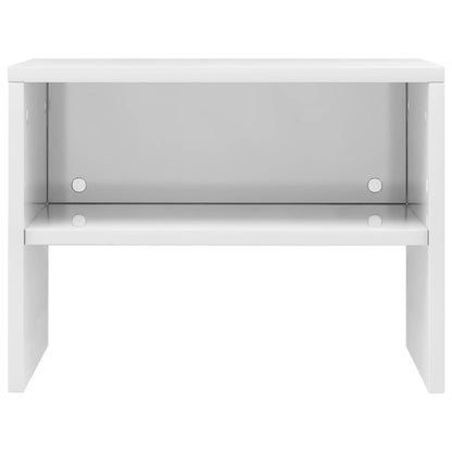 Comodini 2 pz Bianco Lucido 40x30x30 cm in Legno Multistrato