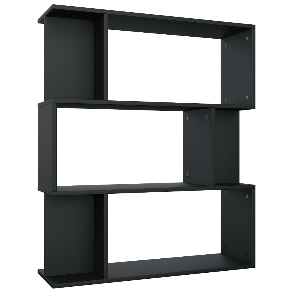 Libreria/Divisorio Nero 80x24x96 cm in Legno Ingegnerizzato | homemem39