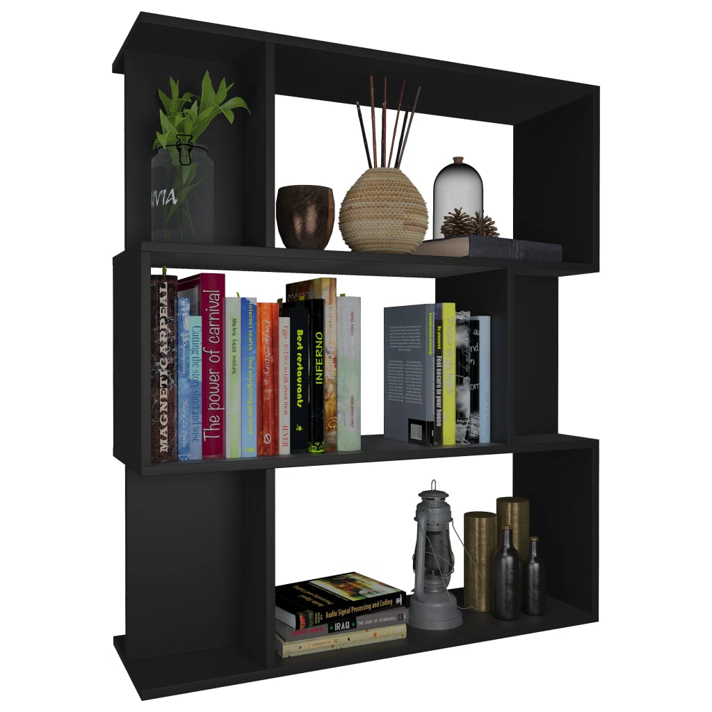 Libreria/Divisorio Nero 80x24x96 cm in Legno Ingegnerizzato | homemem39