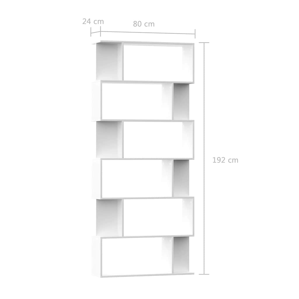 Libreria/Divisorio Bianco 80x24x192 cm in Legno Ingegnerizzato