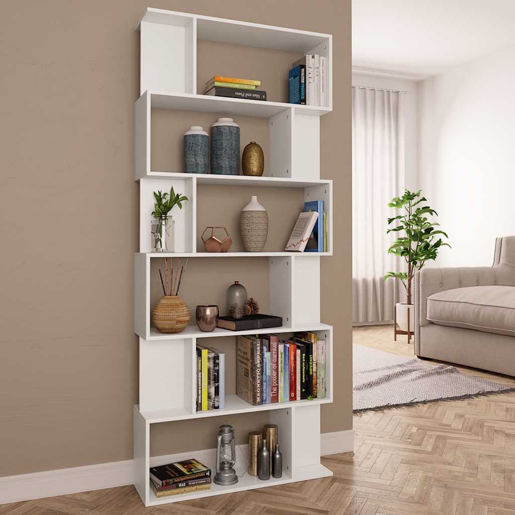 Libreria/Divisorio Bianco 80x24x192 cm in Legno Ingegnerizzato