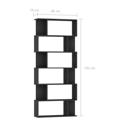 Libreria/Divisorio Nero 80x24x192 cm in Legno Ingegnerizzato | homemem39