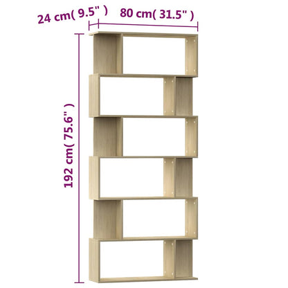 Libreria/Divisorio Rovere Sonoma 80x24x192 cm