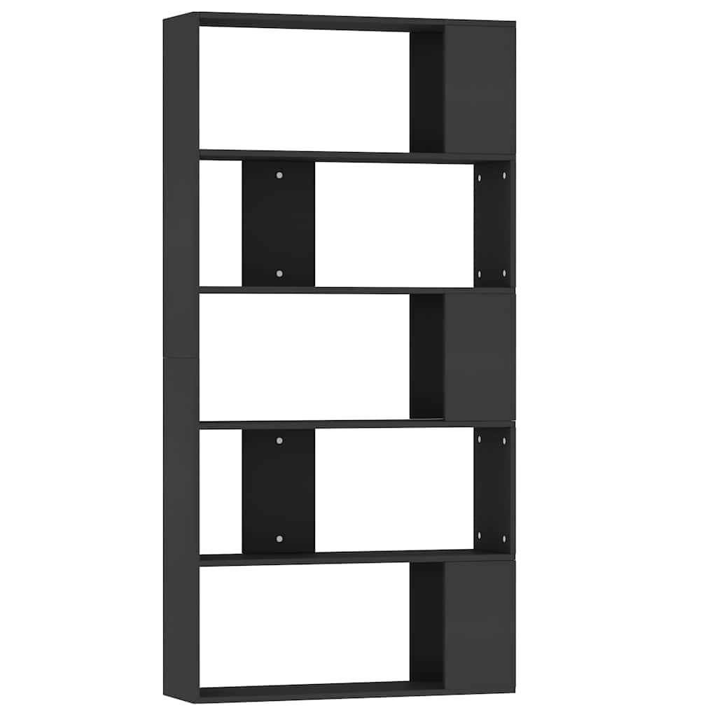 Libreria/Divisorio Nero 80x24x159 cm in Legno Ingegnerizzato