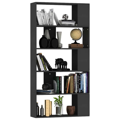Libreria/Divisorio Nero 80x24x159 cm in Legno Ingegnerizzato
