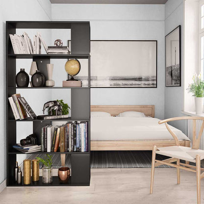 Libreria/Divisorio Nero 80x24x159 cm in Legno Ingegnerizzato
