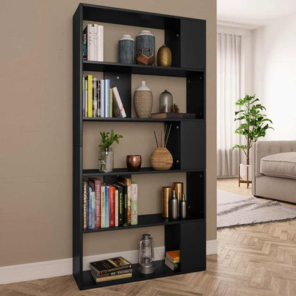 Libreria/Divisorio Nero 80x24x159 cm in Legno Ingegnerizzato
