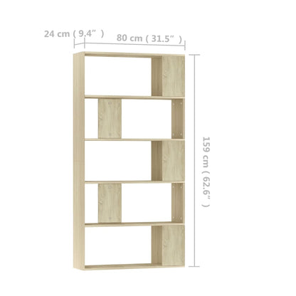Libreria/Divisorio Rovere Sonoma 80x24x159 cm Legno Ingegnerizzato | homemem39