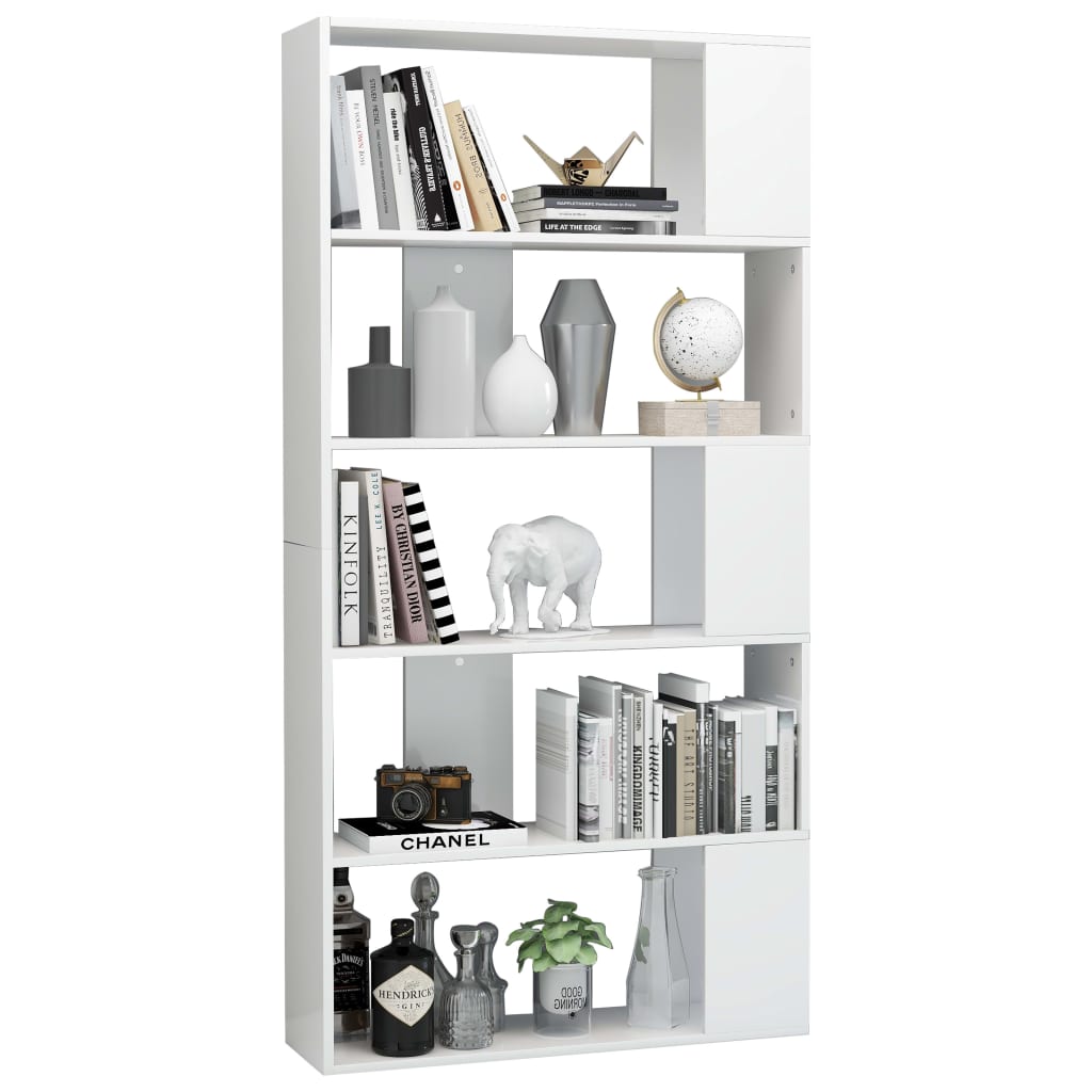 Libreria/Divisorio Bianco Lucido 80x24x159 cm | homemem39