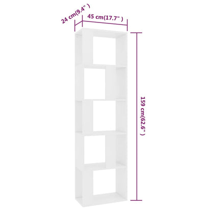 Libreria/Divisorio Bianco 45x24x159 cm in Legno Multistrato | homemem39
