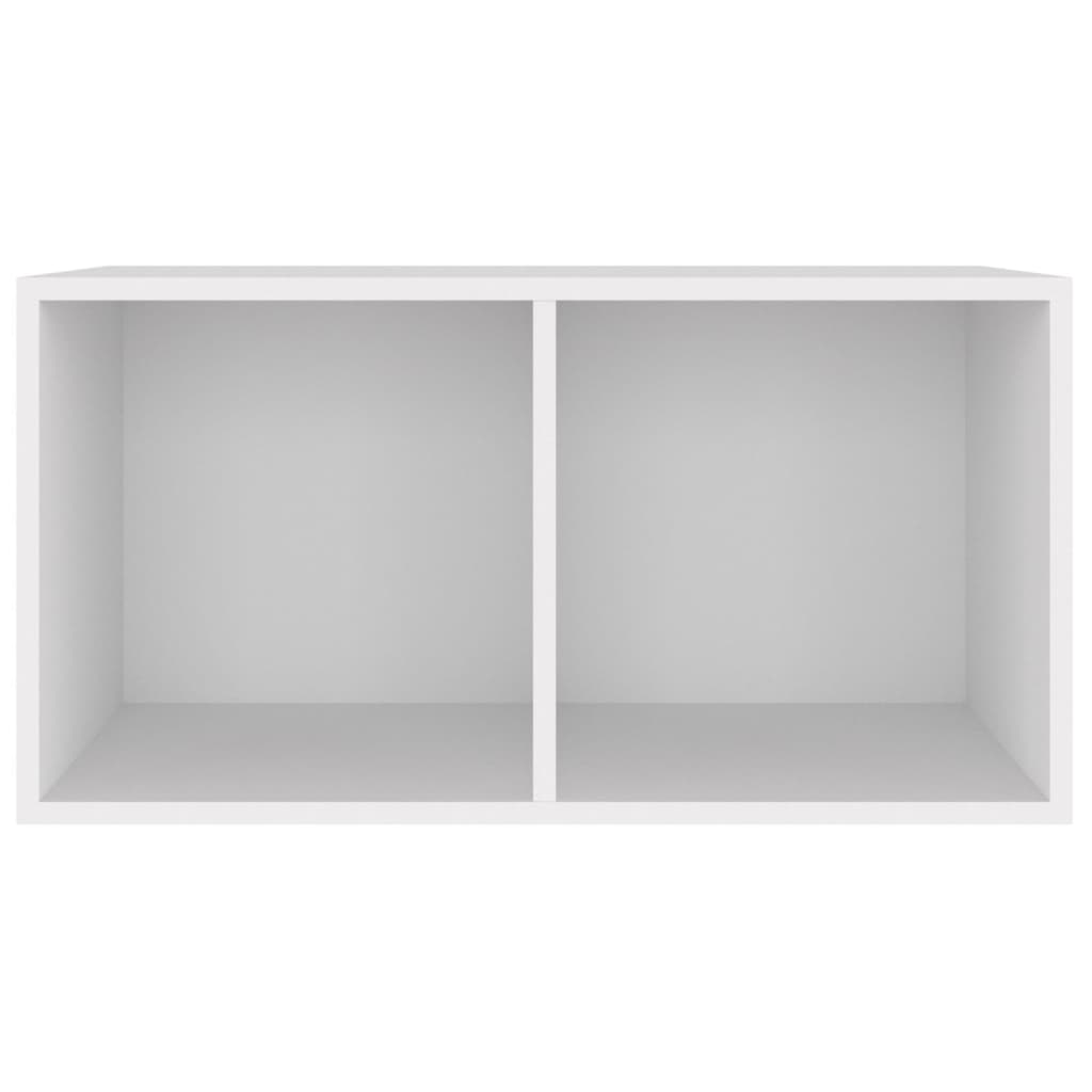 Contenitore per Vinili Bianco 71x34x36 cm in Legno Multistrato