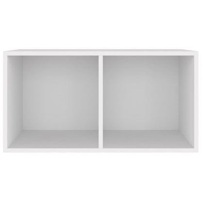Contenitore per Vinili Bianco 71x34x36 cm in Legno Multistrato