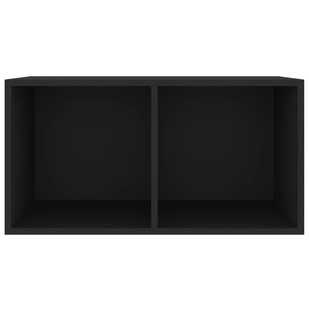 Contenitore per Vinili Nero 71x34x36 cm in Legno Multistrato