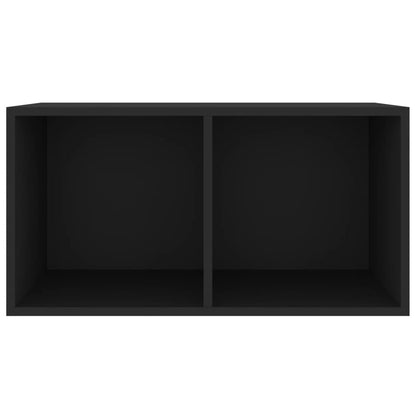 Contenitore per Vinili Nero 71x34x36 cm in Legno Multistrato