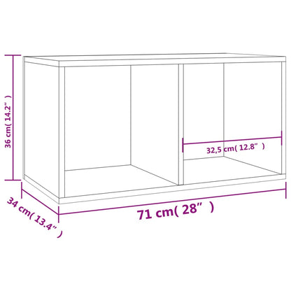 Contenitore per Vinili Rovere 71x34x36 cm in Legno Multistrato