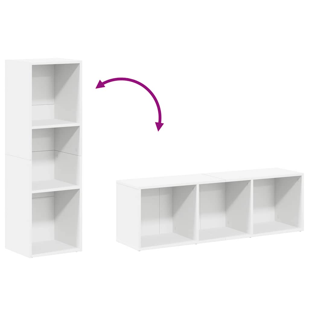 Libreria/Mobile TV Bianco 36x30x114 cm in Legno Multistrato | homemem39