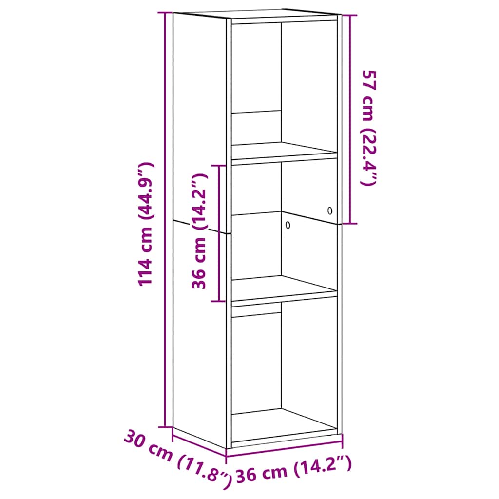 Libreria/Mobile TV Bianco 36x30x114 cm in Legno Multistrato | homemem39