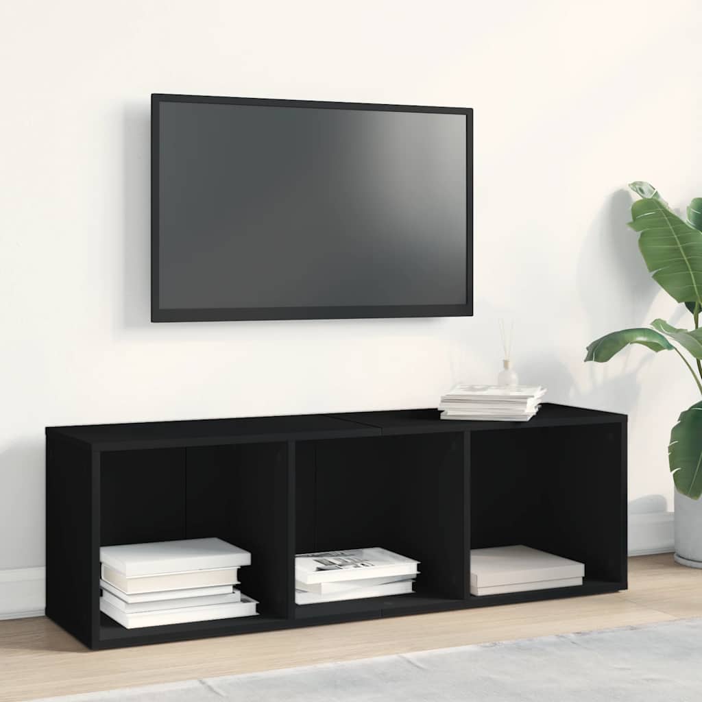 Libreria/Mobile TV Nero 36x30x114 cm in Legno Multistrato | homemem39