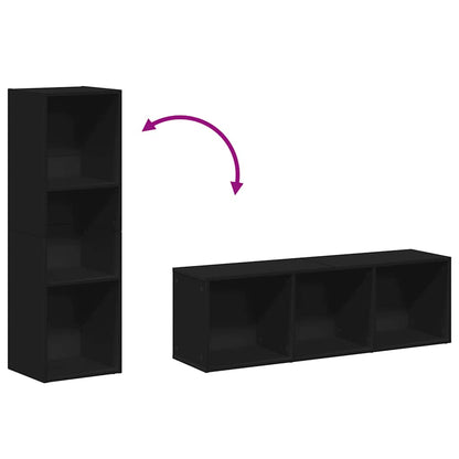 Libreria/Mobile TV Nero 36x30x114 cm in Legno Multistrato | homemem39