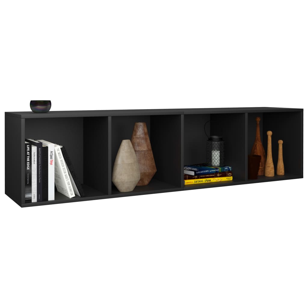 Libreria/Mobile TV Nero 36x30x143 cm in Legno Multistrato | homemem39