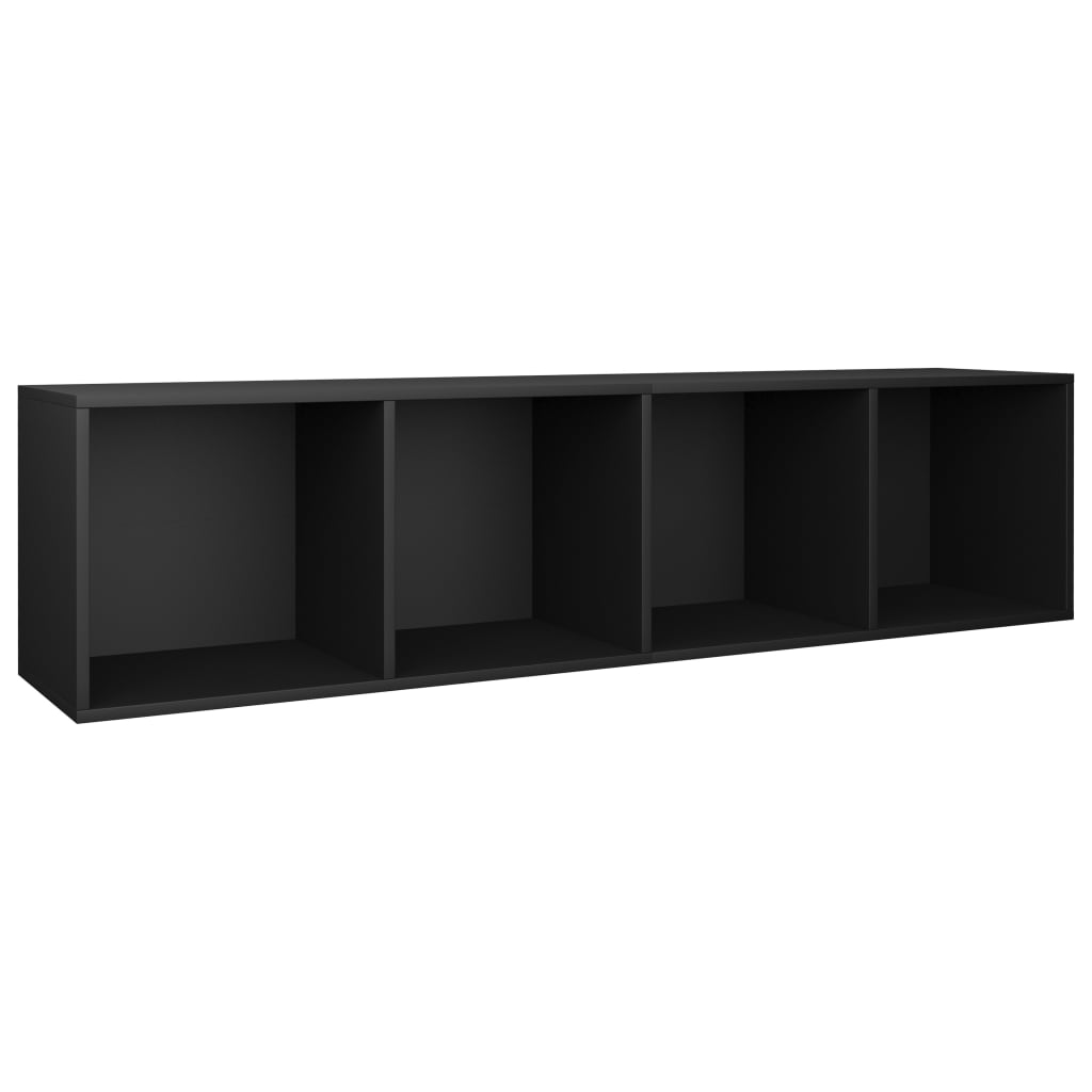 Libreria/Mobile TV Nero 36x30x143 cm in Legno Multistrato | homemem39