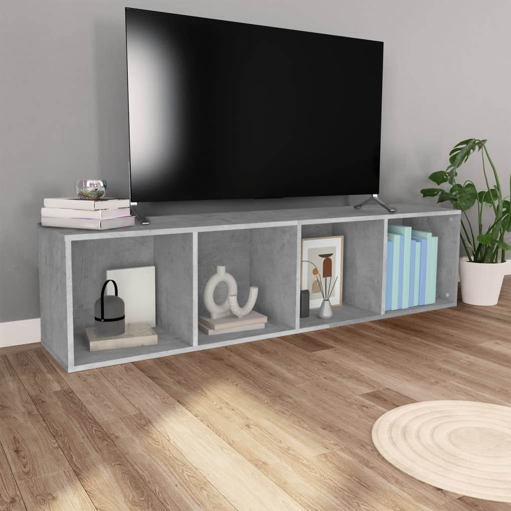 Libreria/Mobile TV Grigio Cemento 36x30x143 cm in Multistrato | homemem39