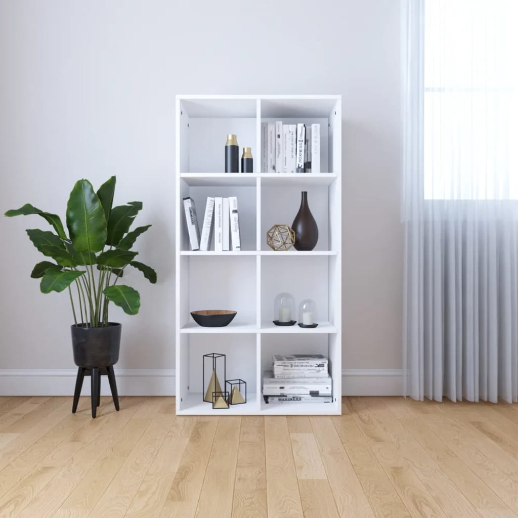 Libreria/Credenza Bianca 66x30x130 cm in Legno Multistrato | homemem39