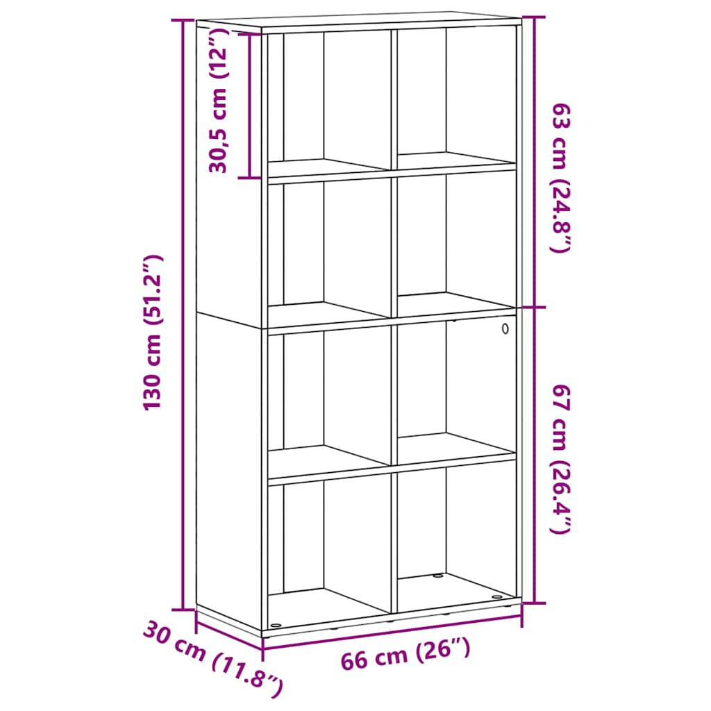 Libreria/Credenza Grigio Cemento 66x30x130 cm Legno Multistrato | homemem39