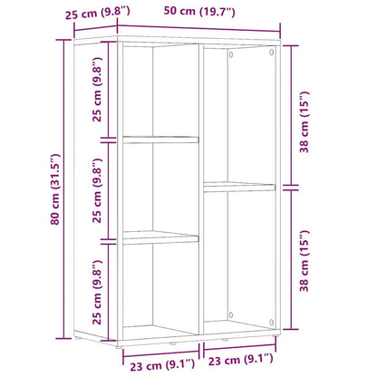 Libreria/Credenza Grigio Cemento 50x25x80 cm Legno Multistrato | homemem39