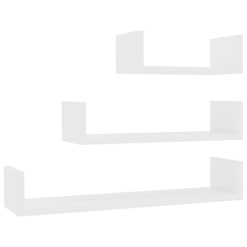 Mensole a Muro 3 pz Bianco in Legno Multistrato | homemem39