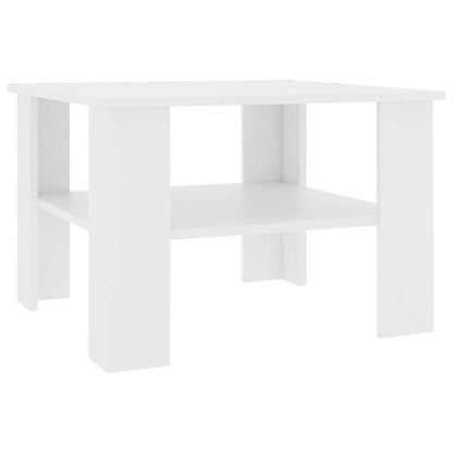 Tavolino da Salotto Bianco 60x60x42 cm in Legno Multistrato | homemem39