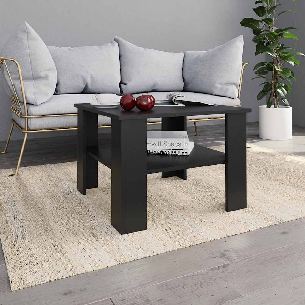 Tavolino da Salotto Nero 60x60x42 cm in Legno Multistrato | homemem39