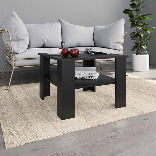 Tavolino da Salotto Nero 60x60x42 cm in Legno Multistrato | homemem39