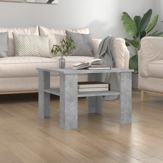 Tavolino da Salotto Grigio Cemento 60x60x42cm Legno Multistrato | homemem39