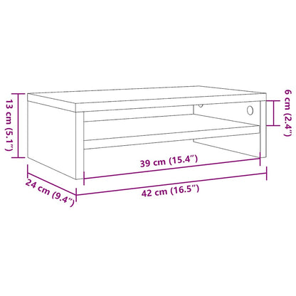 Supporto Monitor Grigio Cemento 42x24x13 cm Legno Multistrato