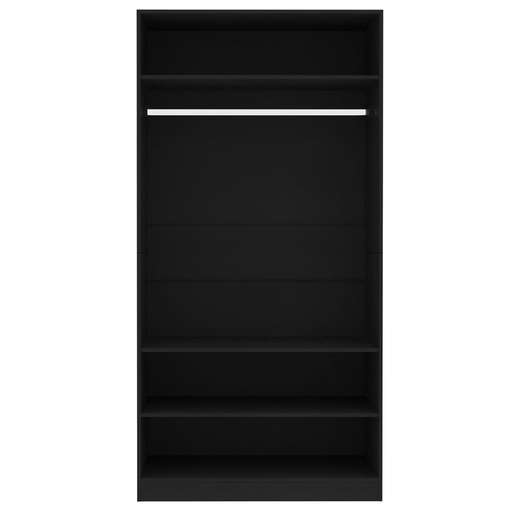 Armadio Nero 100x50x200 cm in Legno Multistrato - homemem39