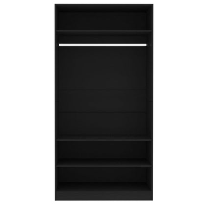 Armadio Nero 100x50x200 cm in Legno Multistrato - homemem39