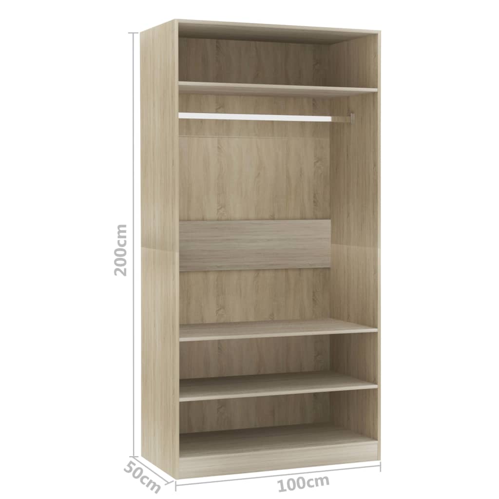 Armadio Rovere Sonoma 100x50x200 cm in Legno Multistrato - homemem39