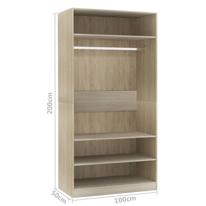 Armadio Rovere Sonoma 100x50x200 cm in Legno Multistrato - homemem39