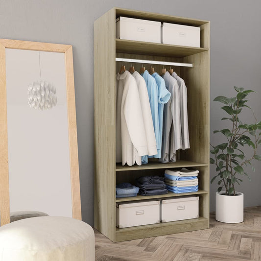 Armadio Rovere Sonoma 100x50x200 cm in Legno Multistrato - homemem39