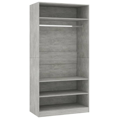 Armadio Grigio Cemento 100x50x200 cm in Legno Multistrato - homemem39