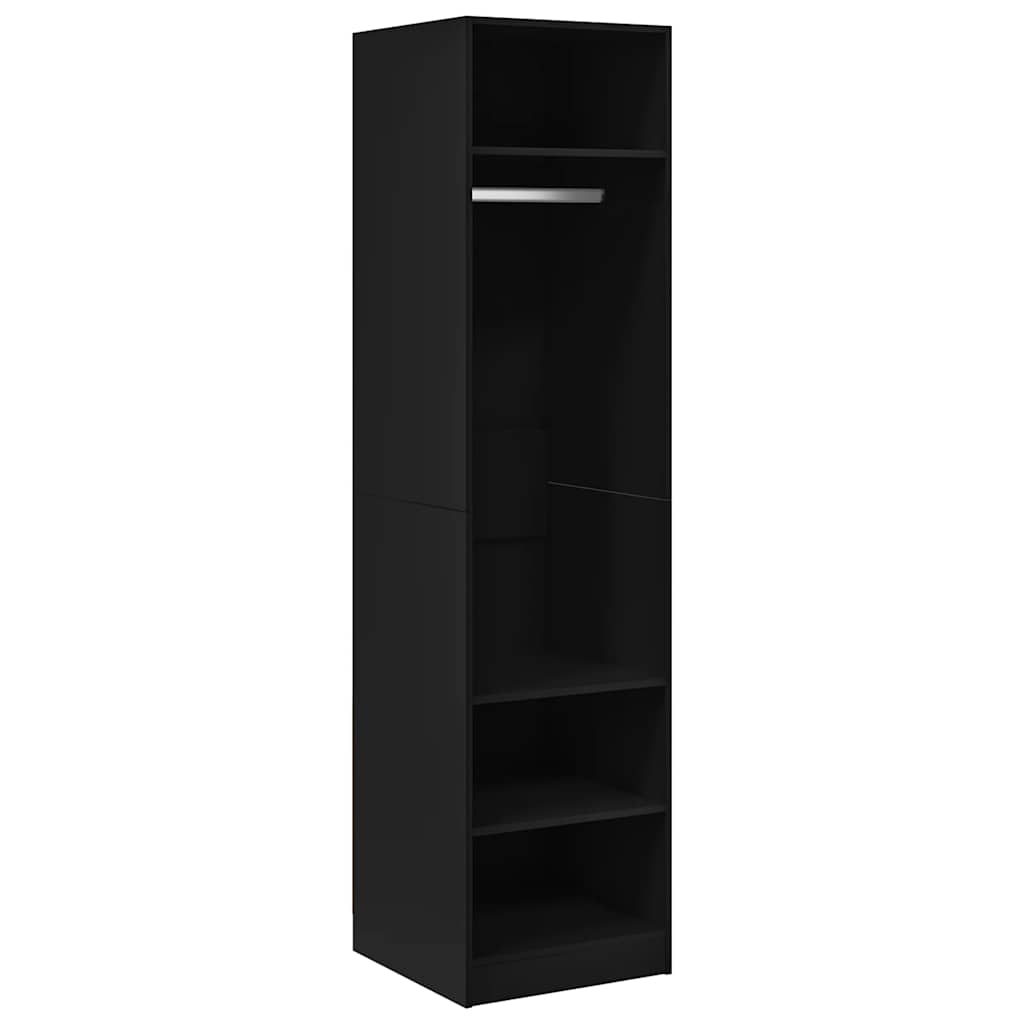 Black wardrobe 50x50x200 cm in multilayer wood