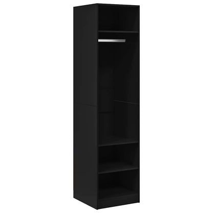 Black wardrobe 50x50x200 cm in multilayer wood