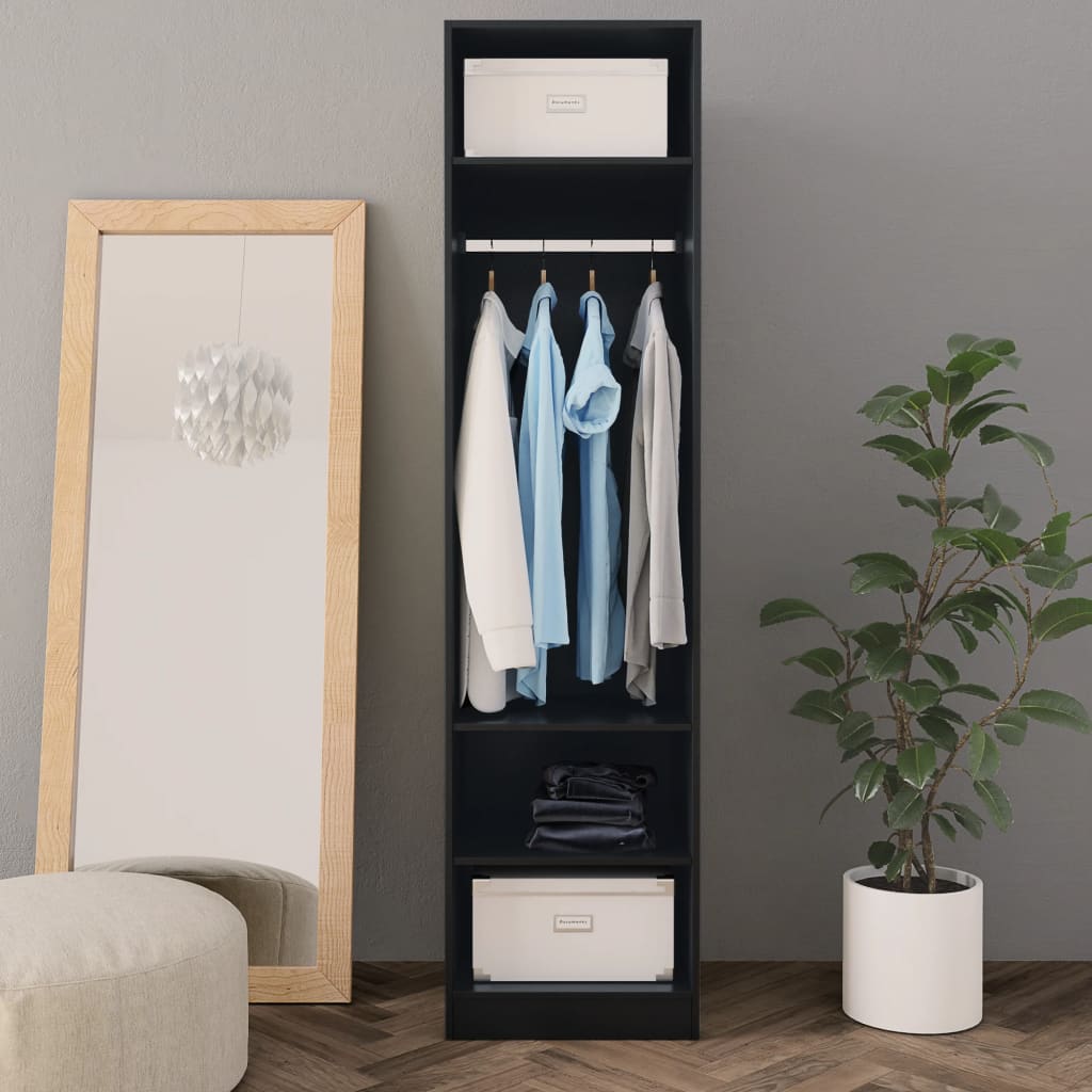 Armadio Nero 50x50x200 cm in Legno Multistrato - homemem39
