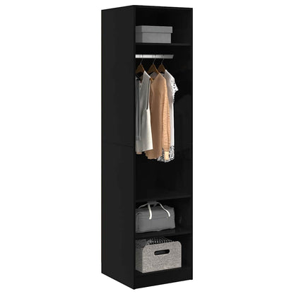 Black wardrobe 50x50x200 cm in multilayer wood
