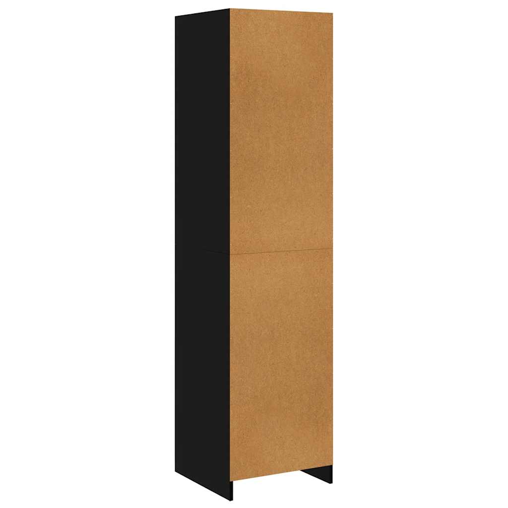 Black wardrobe 50x50x200 cm in multilayer wood